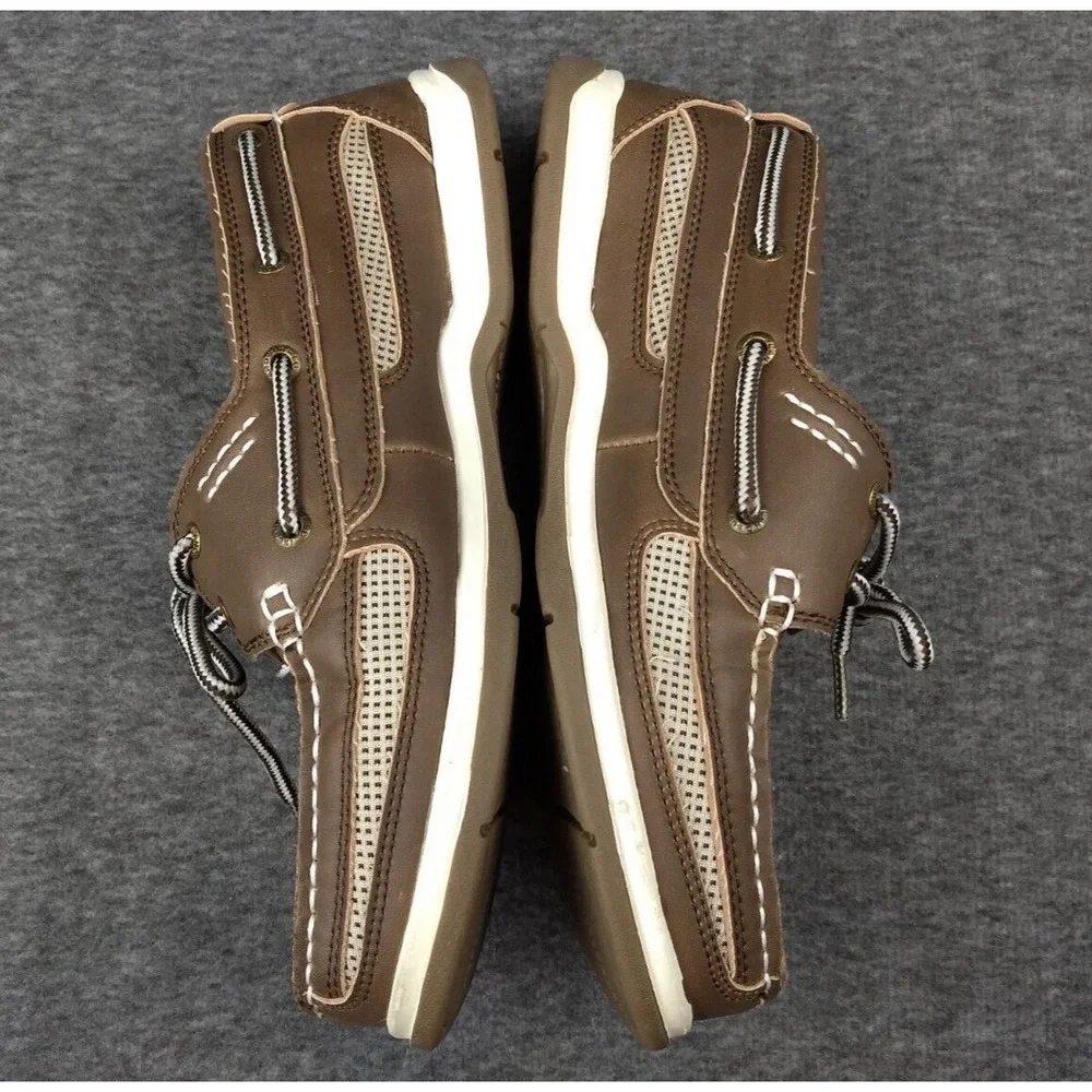 Island Surf Co Boat Deck Shoes Cod Dark Brown Men's 8M Lace Up Round Toe Cushion - Picture 15 of 16